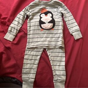 Carter's Striped Pajama Set with Penguin Design